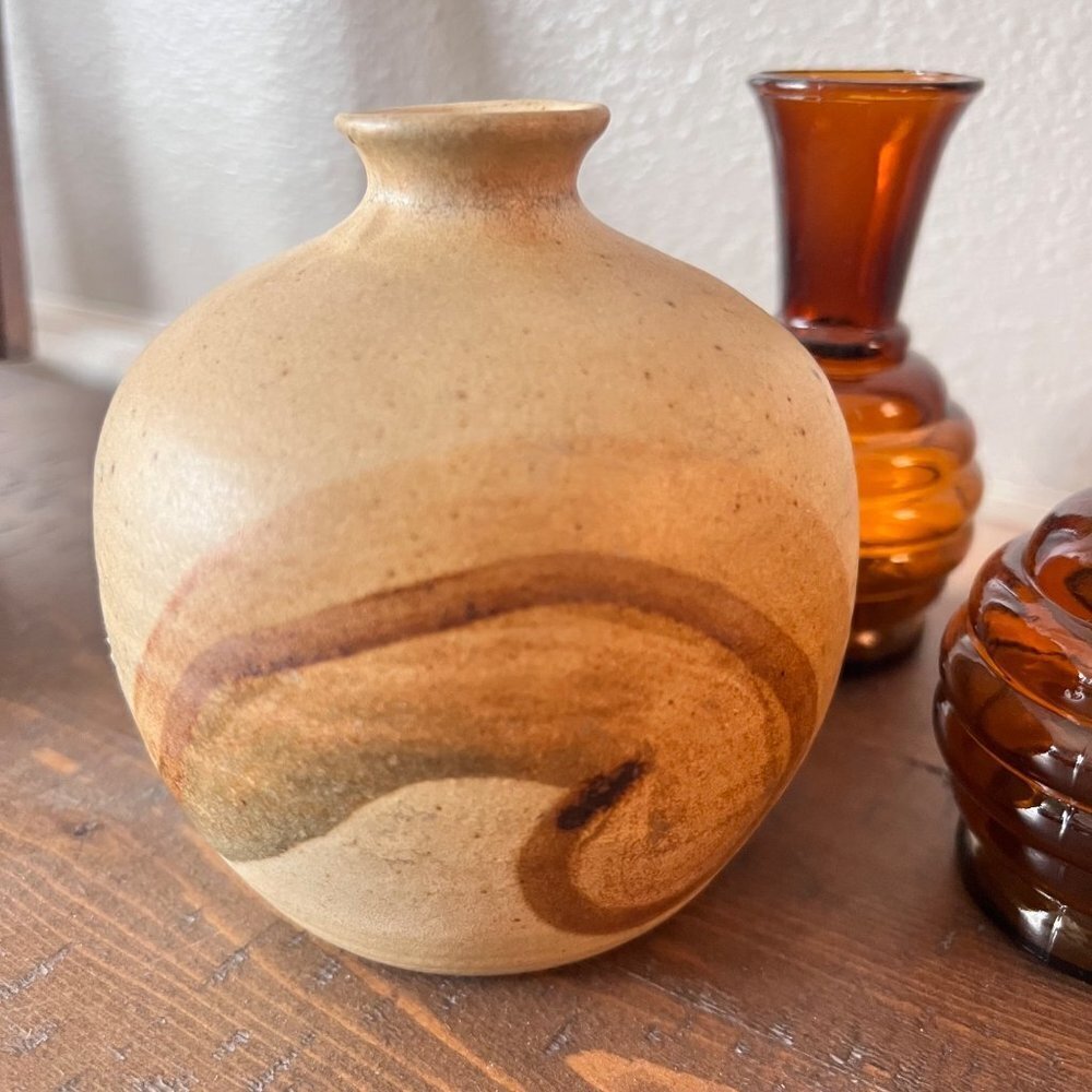 Handmade Boho Rustic Pottery Vase - Picture 3 of 7